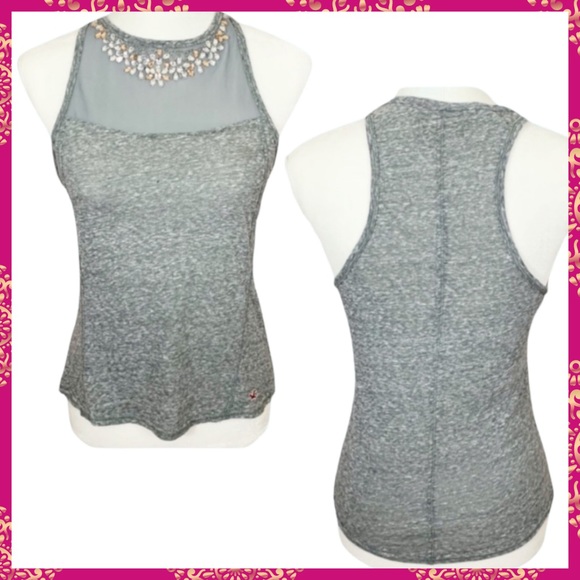 Hollister Tops - 🎀 Hollister Cali- Gray Sheer Halter Tank